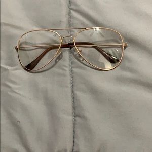 Gold rim clear glasses